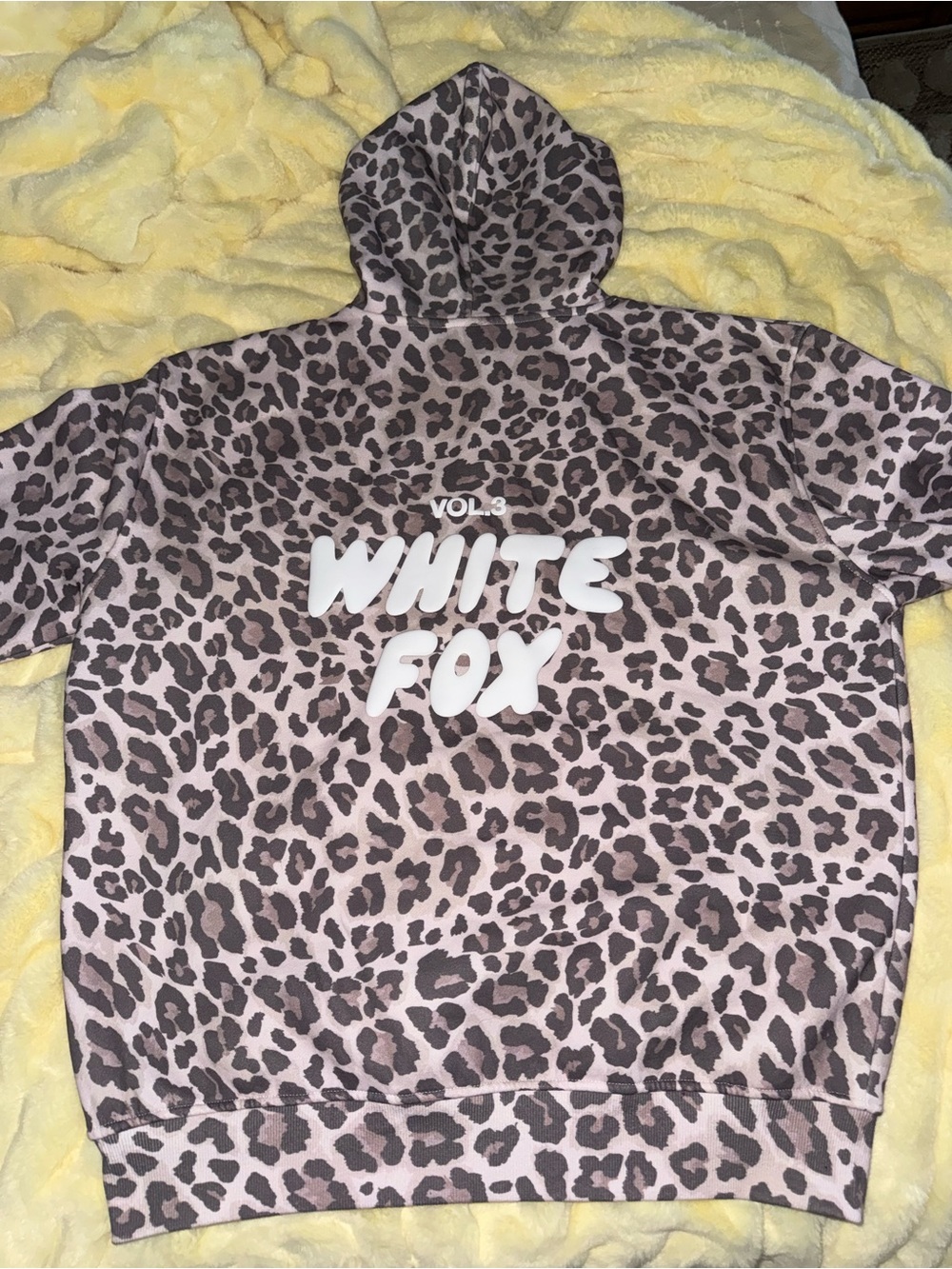 White Fox Cheetah Print Hoodie
